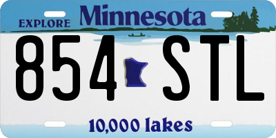 MN license plate 854STL