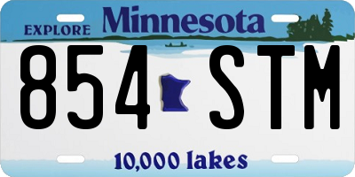 MN license plate 854STM