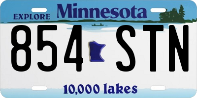 MN license plate 854STN