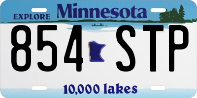 MN license plate 854STP