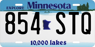 MN license plate 854STQ