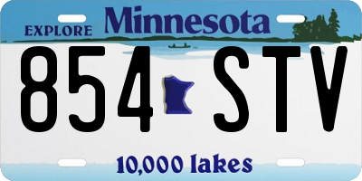 MN license plate 854STV