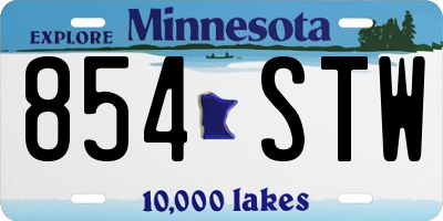 MN license plate 854STW