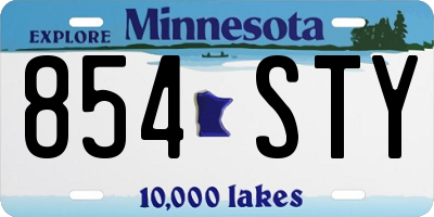 MN license plate 854STY
