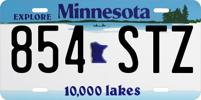 MN license plate 854STZ