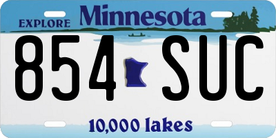 MN license plate 854SUC