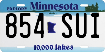 MN license plate 854SUI