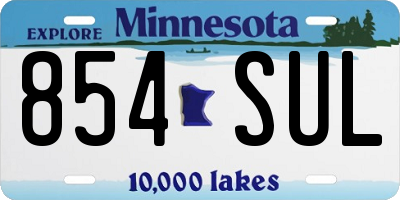 MN license plate 854SUL