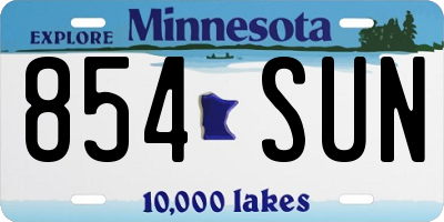 MN license plate 854SUN
