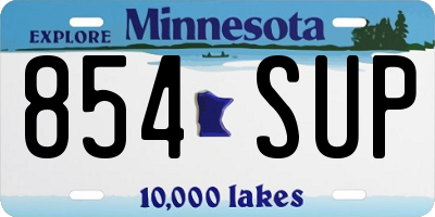 MN license plate 854SUP