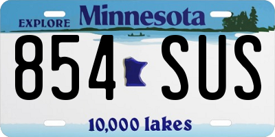 MN license plate 854SUS