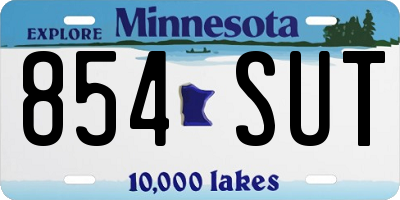 MN license plate 854SUT