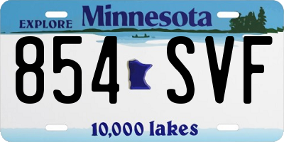 MN license plate 854SVF