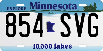 MN license plate 854SVG