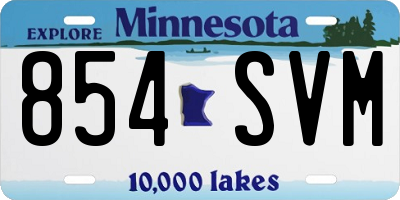 MN license plate 854SVM