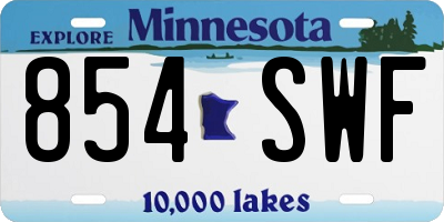 MN license plate 854SWF