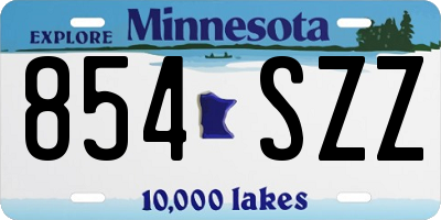 MN license plate 854SZZ