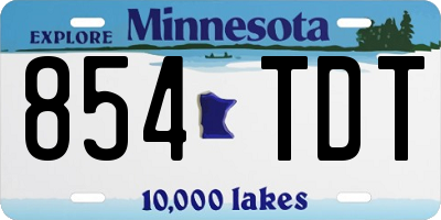 MN license plate 854TDT