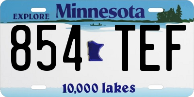 MN license plate 854TEF