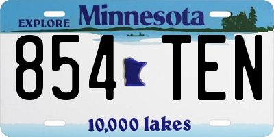 MN license plate 854TEN