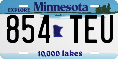 MN license plate 854TEU