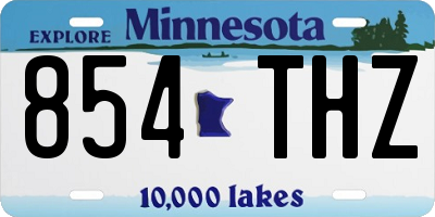 MN license plate 854THZ