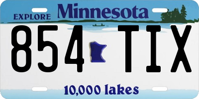 MN license plate 854TIX