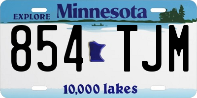 MN license plate 854TJM