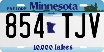 MN license plate 854TJV