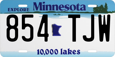 MN license plate 854TJW