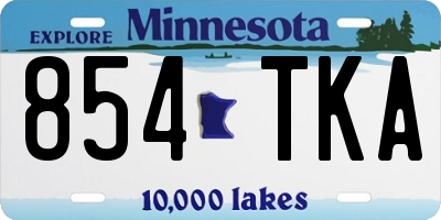 MN license plate 854TKA