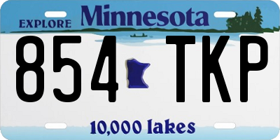 MN license plate 854TKP