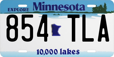 MN license plate 854TLA