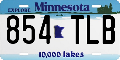 MN license plate 854TLB