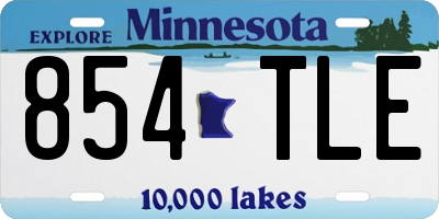MN license plate 854TLE