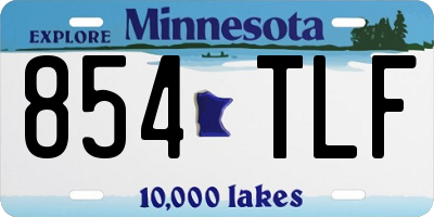 MN license plate 854TLF
