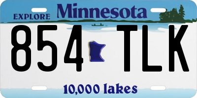 MN license plate 854TLK