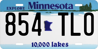 MN license plate 854TLO