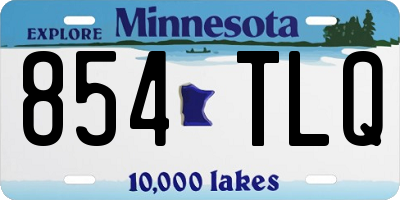 MN license plate 854TLQ