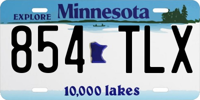 MN license plate 854TLX
