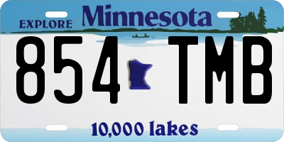 MN license plate 854TMB