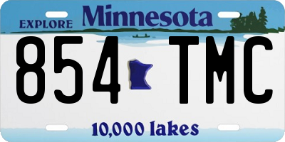 MN license plate 854TMC