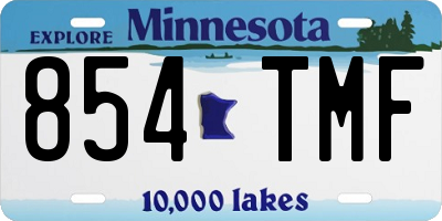 MN license plate 854TMF