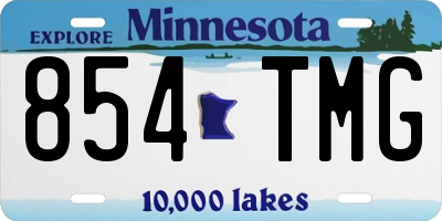 MN license plate 854TMG