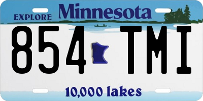 MN license plate 854TMI
