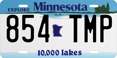 MN license plate 854TMP