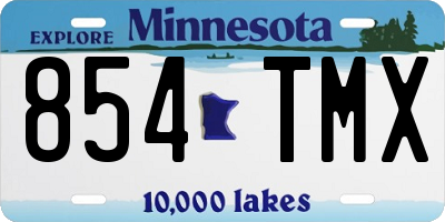 MN license plate 854TMX
