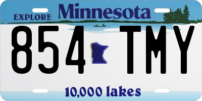MN license plate 854TMY
