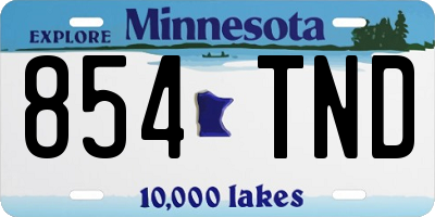 MN license plate 854TND