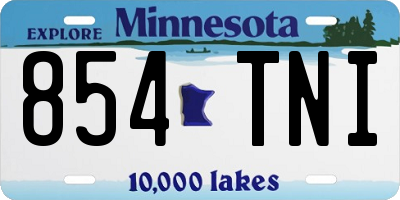MN license plate 854TNI